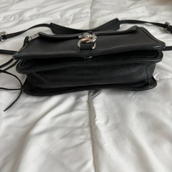 REBECCA MINKOFF Black Pebbled Leather Top Handle Crossbody Bag - Picture 5 of 10